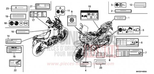 ETIQUETTE DE PRECAUTIONS CRF1100AL de 2020